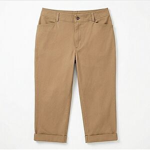 Cropped Khaki Capri Pants